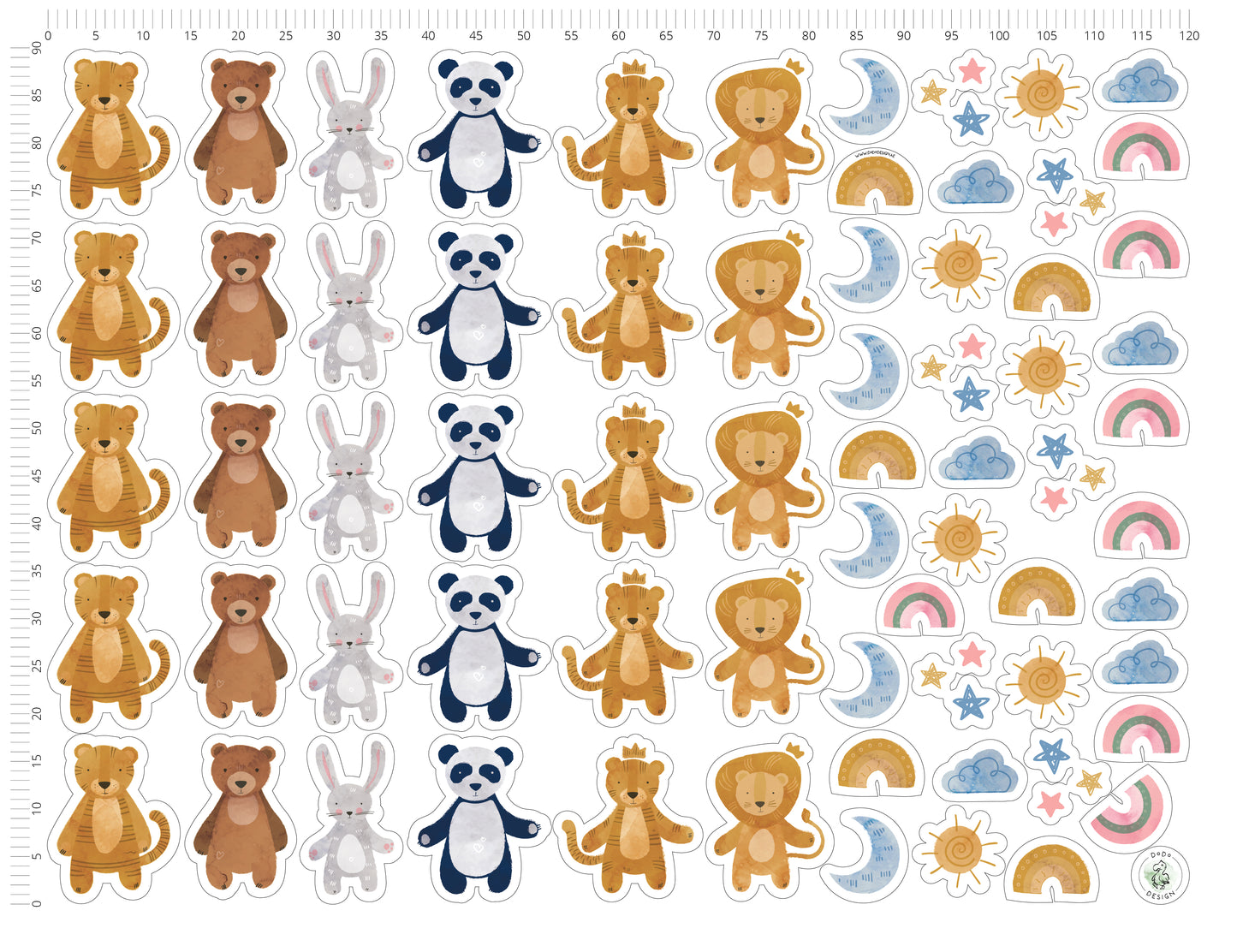 Panda and his friends Wall Sticker