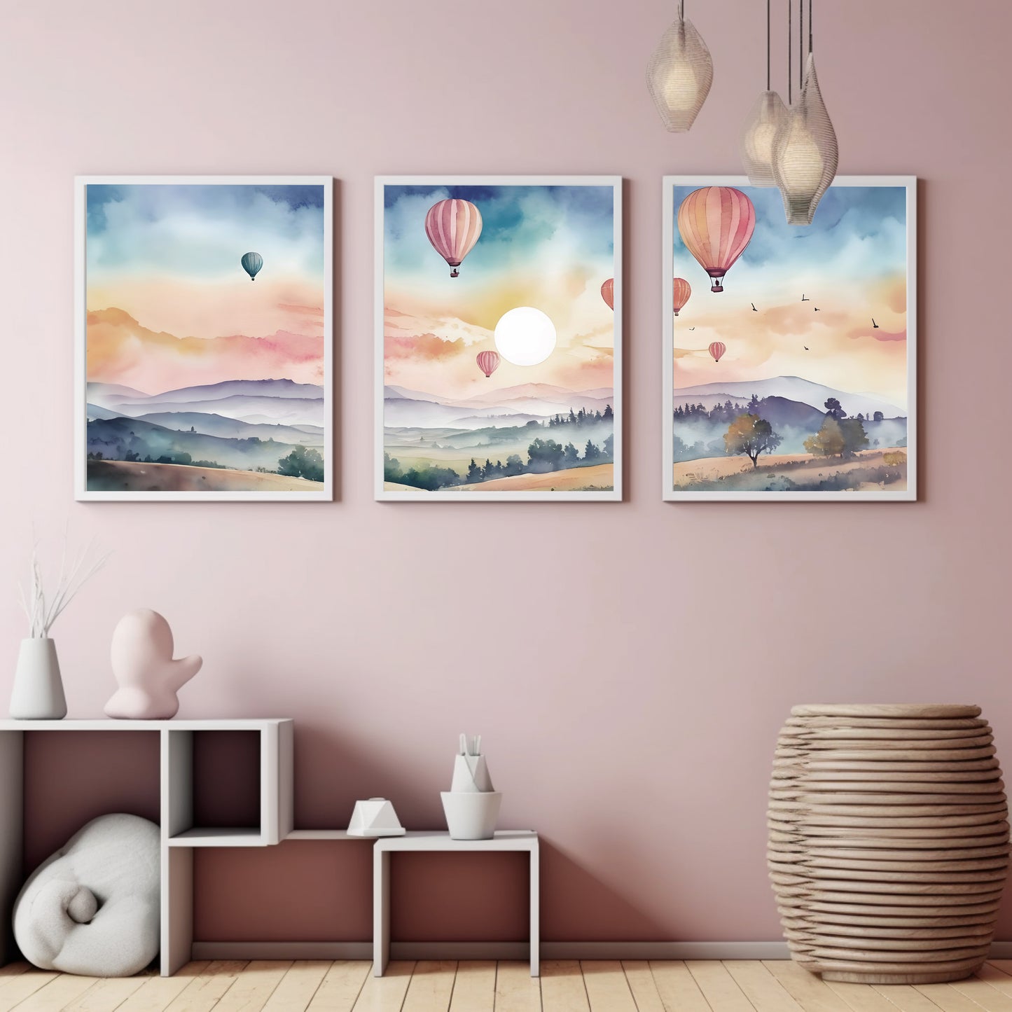 Balloons and Clouds Poster