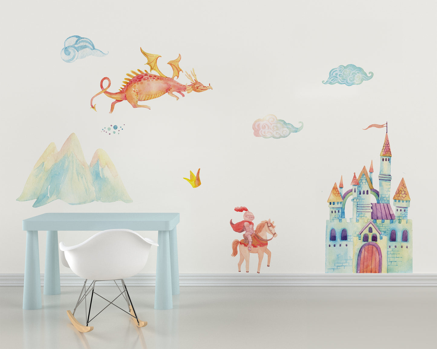 Dragon and Castle Wall Sticker