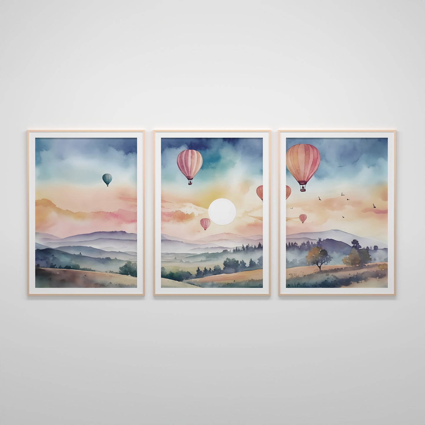 Balloons and Clouds Poster