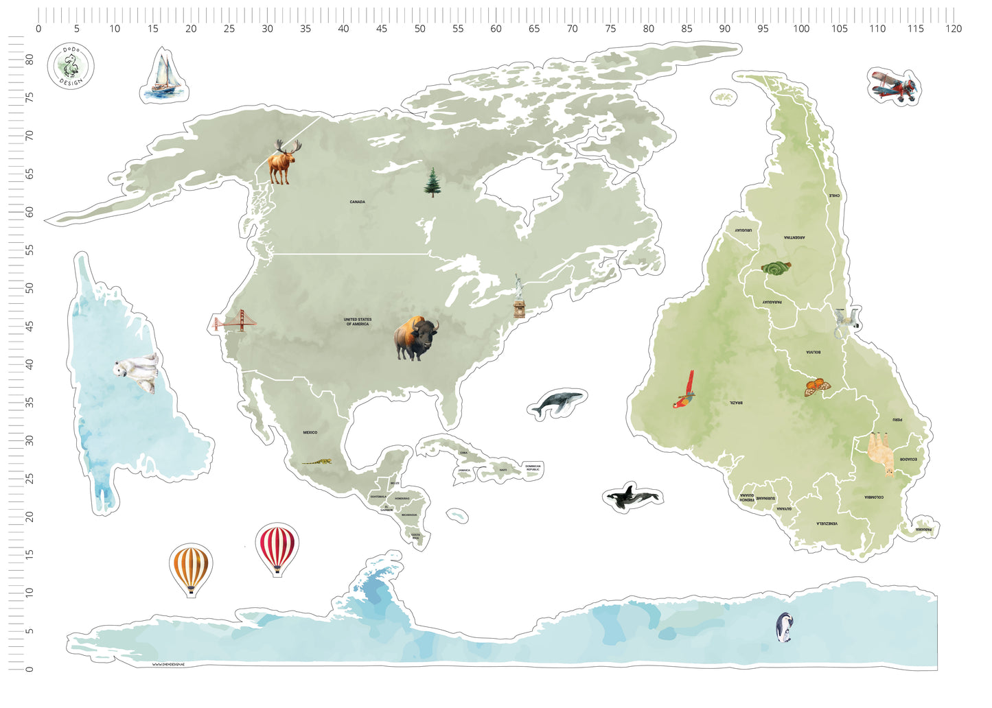 World Map Wall Sticker
