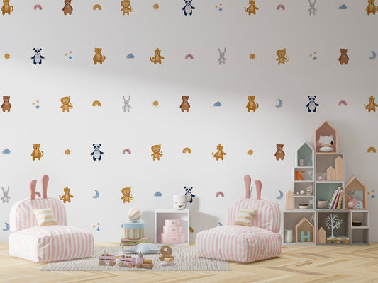 Panda and his friends Wall Sticker