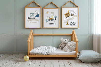 Construction Trucks Poster