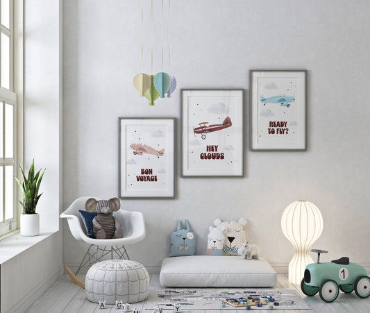 Retro Cars and Airplanes Poster
