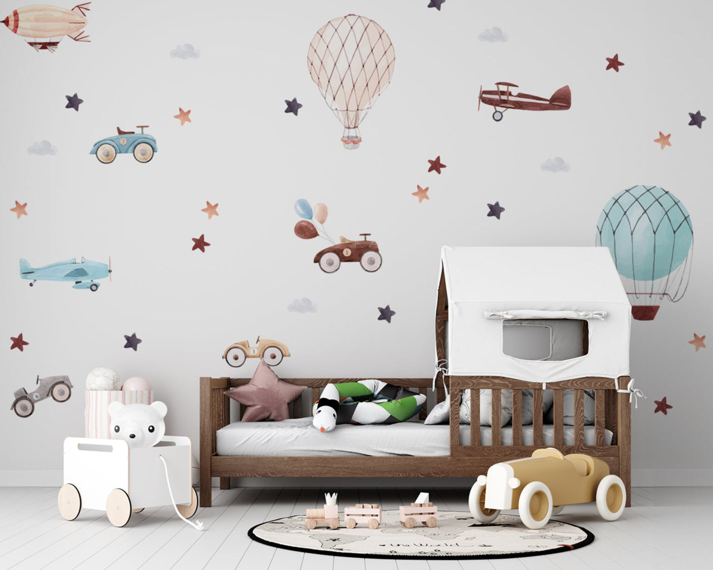 Retro Cars and Airplanes Wall Sticker
