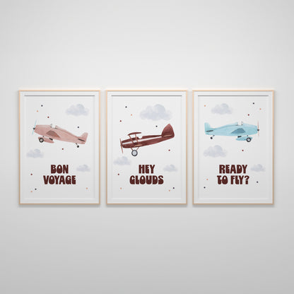 Retro Cars and Airplanes Poster
