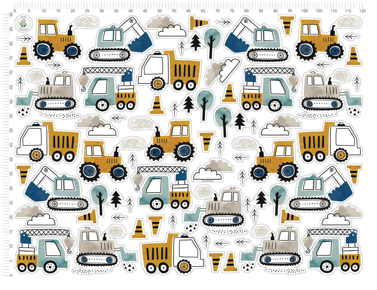 Construction trucks Wall Sticker
