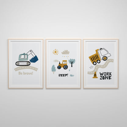 Construction Trucks Poster